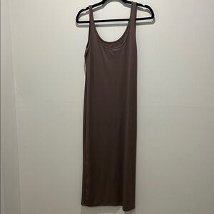 Chic Sleeveless Brown Midi Dress
